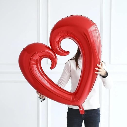 43inch Heart Balloons, Romantic Large Red Heart foil Balloons for Valentine's Day Wedding Party Decorations 2Pcs