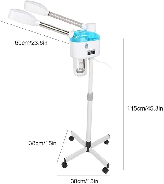 GL Enterprises 2 in 1 Hot & Cold Facial Steamer Machine,800W, Hot Mist Cold Mist,Double Tube,Ozone,Rolling Stand Base