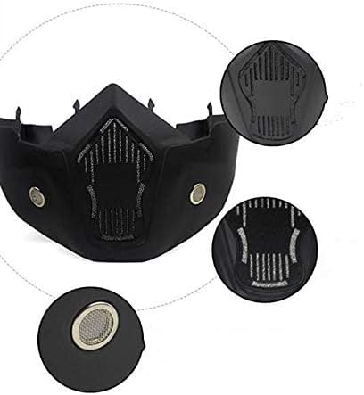 Motorcycle Goggles Mask with Detachable Goggles and Mouth Filter Harley Style Protect Padding Helmet