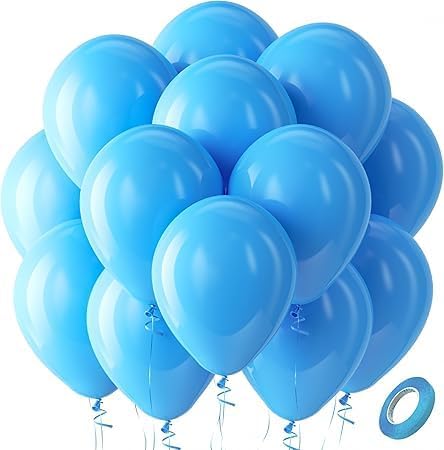 12 Inch Premium Quality Milky Latex Balloons, Perfect for Birthday Party, Wedding, Special Event Decoration, Air or Helium Inflatable Balloons with 100 Balloons