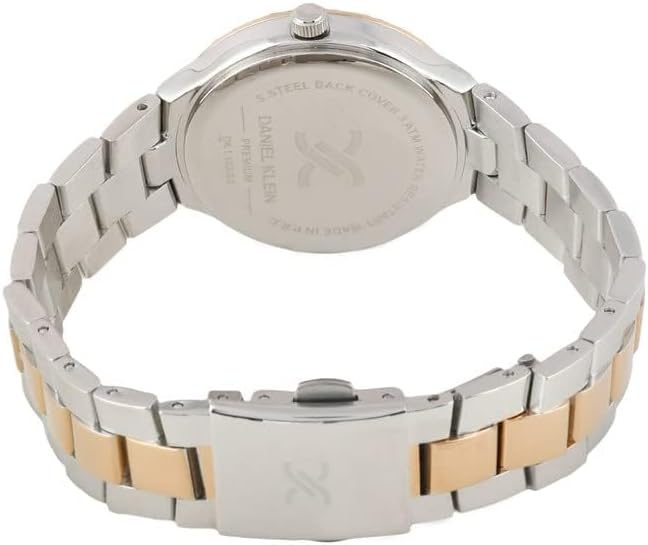 Daniel Klein Watch for Women Quartz Movement Analog Display Silver and Rose Gold Metal Strap-DK.1.13205-6
