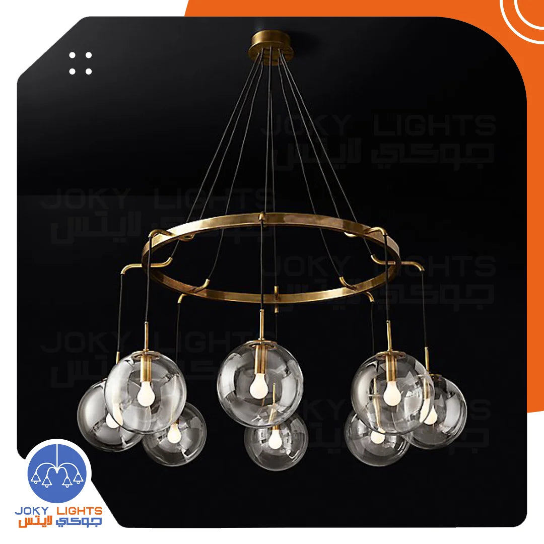 ‎Chandelier Ring 8 Pendant – Shiny Gold (Code:445)‎