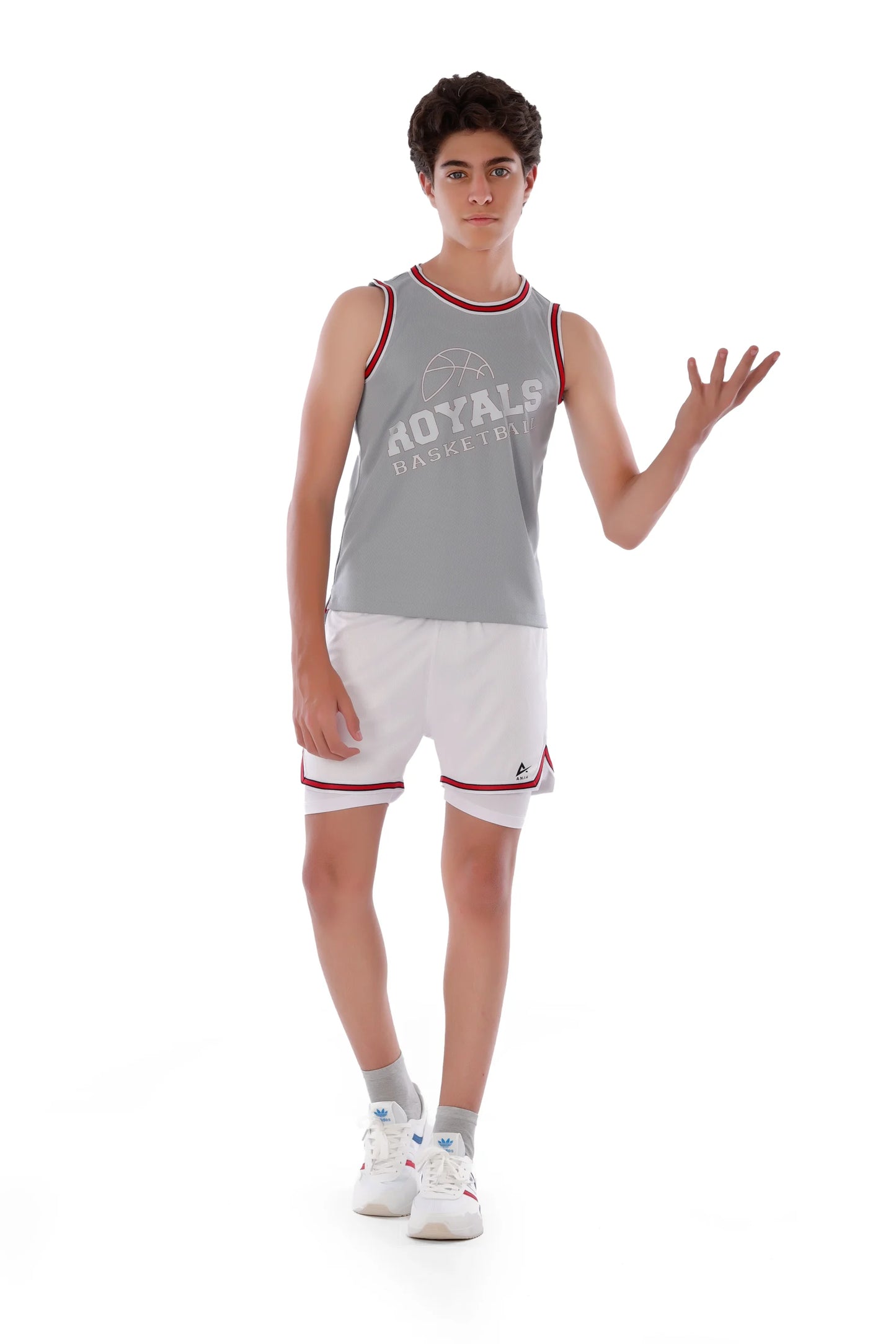 Boys’ Grey Basketball T-Shirt – Comfortable, Short-Sleeve Design