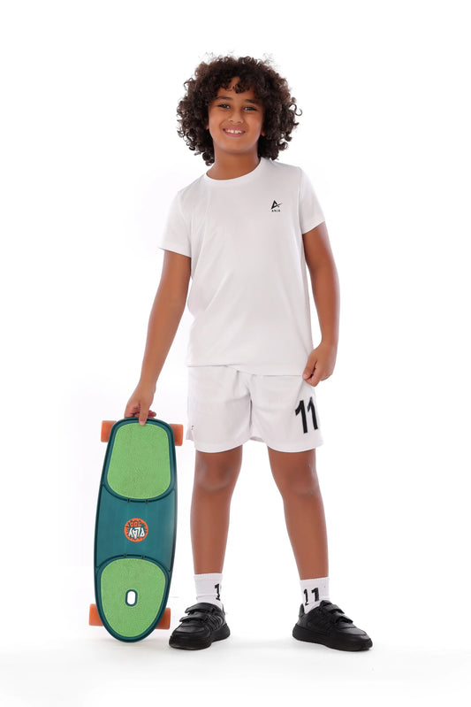 Boys’ White Football Kit – Comfortable, Breathable Design