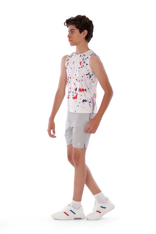 Boys’ Colorful Sleeveless Volleyball T-shirt – Breathable, Comfortable Design