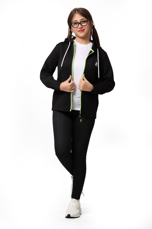 Black Hooded Track Jacket 0179-GR