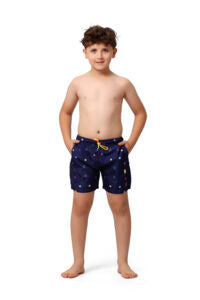 Dark Blue Printed Swim Short 0197-BR