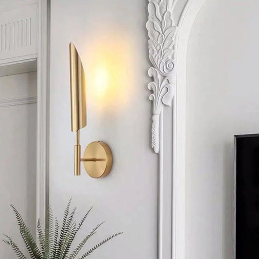 Single decorative wall lamp - shiny gold - (code:511)