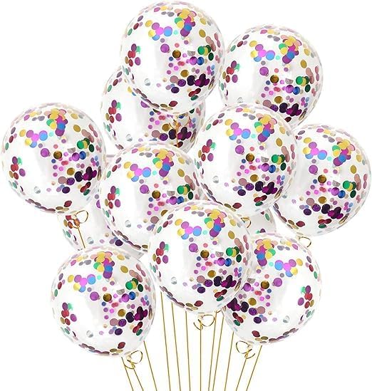 Set of 50 Transparent Balloons with Colorful Confetti – Perfect Party Decoration for Birthdays, Weddings, Engagements, Baby Showers, Graduations, and Special Events – Premium Balloons Inflatable with