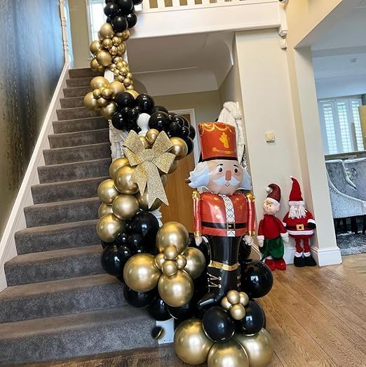 Black and Gold Balloons Party Decorations - 50 Pcs 12 Inch Black and Gold Metallic Balloons with Gold Confetti Balloons, Suitable for Birthday Party, Graduation, New Year, Wedding