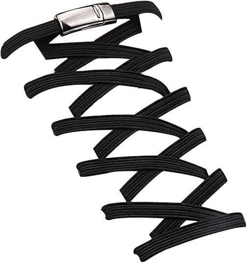 Aiboxin Elastic No Tie Flat Shoe Laces for Sneakers, Stretch Tieless Shoelaces for Kids & Adults, Magnetic Shoes Strings