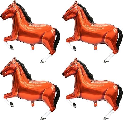 4 Pcs Horse Balloons Horse Balloons Aluminum Foil Balloons Perfect for Horse Theme Party Decorations, Such as Birthday Party, Baby Shower, Cowboy Party.
