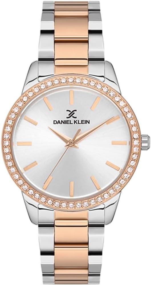 Daniel Klein DK.1.13029-4 Analog Watch for Women 34 mm Size Silver-Rose Gold