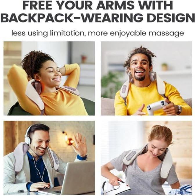 Massagers for Neck and Shoulder with Heat,Neck Massager Cordless, Massage Shiatsu Neck and Back Massager with Heat Electric Shoulder Massagers, Manual Massage