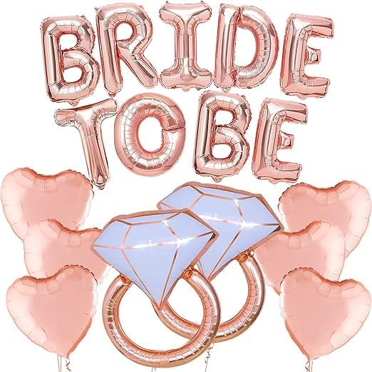 Rose Gold Bride To Be Balloons - Bride To Be Decorations | Bride Balloons for Bachelorette Party Decorations | Bridal Shower Balloons for Rose Gold Bridal Shower Decorations