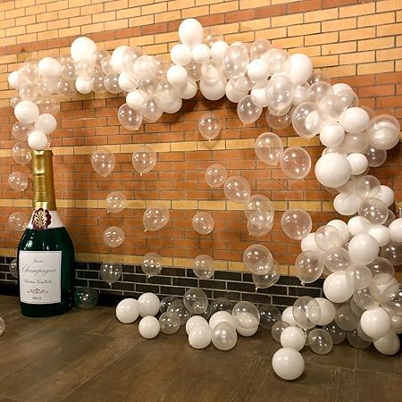 High Quality Blue Latex Balloons, 12 Inch Perfect for Birthday Party, Wedding, Special Event Decoration, Air or Helium Inflatable, 100 Balloons (Clear)