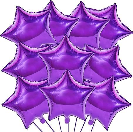 Pack of 10 18 Inch Mauve Star Foil Balloons - Unique Decoration Balloons for Birthday Party, Wedding, Special Event - Helium or Air Inflated