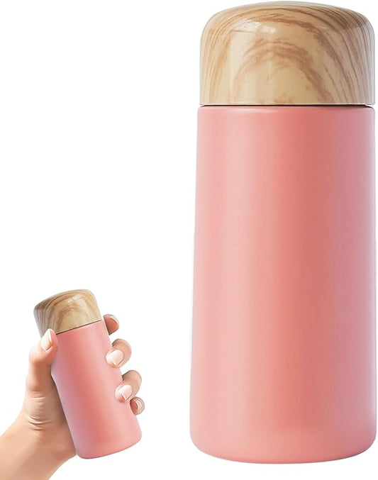 150ML Small Thermal Flask for Milk Coffee Tea,Mini Flasks for Hot Cold Drinks,Small Water Bottle of 304 Stainless Steel,Portable Vacuum Flask for Work (Pink)