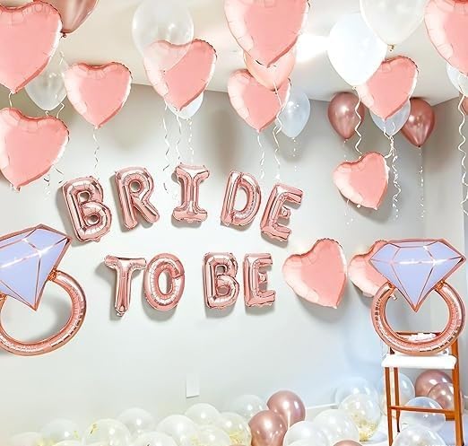 Rose Gold Bride To Be Balloons - Bride To Be Decorations | Bride Balloons for Bachelorette Party Decorations | Bridal Shower Balloons for Rose Gold Bridal Shower Decorations