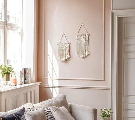 Home Gallery Set of 2 Macrame Wall Hanging Art Woven Wall Decoration Handmade