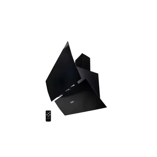 TEVA Decorative Hood 90 cm Airflow 1000m3-h - Black Glass - Touch Remote control, 3 Speed Levels - internal and extrnal recycle - Turkey -90×55×25 CM