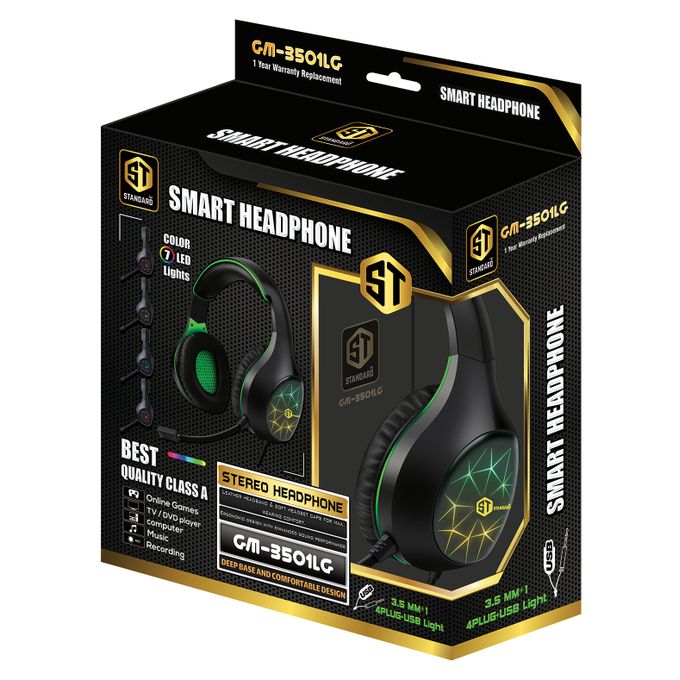 Headphone Standard Smart GM-3501 Light Green