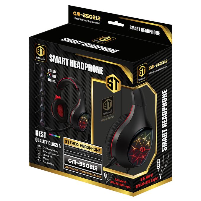 Headphone Standard Smart GM-3502 Light RED