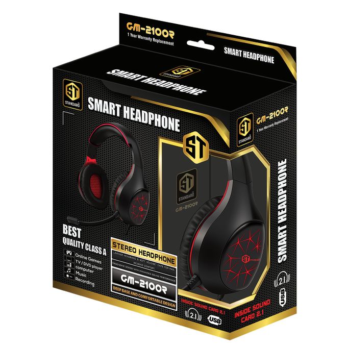 Headphone Standard Smart GM-2100 Light RED