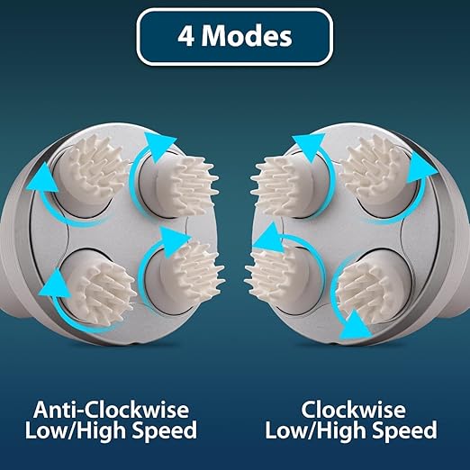 Electric Scalp Massage Usb Scalp Massager With 76 Massage Spots 4 Modes Head Meridians Massager Stress Relief Portable Scalp Massager Shampoo Massagers Scalp Brush