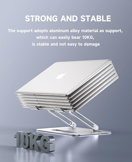 Portable Aluminum Laptop Holder, with Cooling Fan,Adjustable Ergonomic Laptop Stand