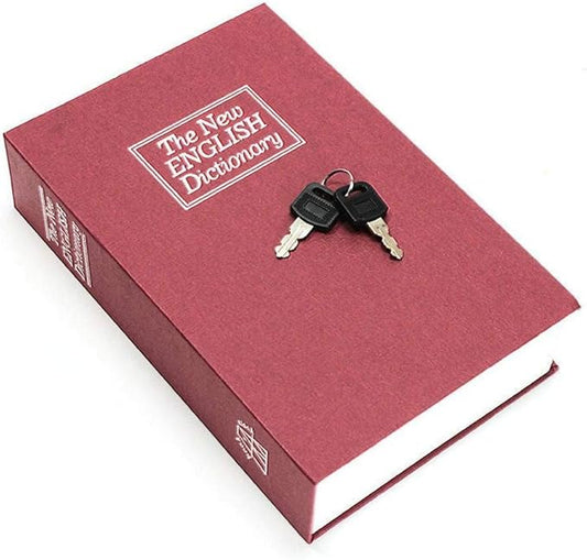 A Small Metal Safe in The Form of a Real Book to Save Money, Jewelry and Valuables