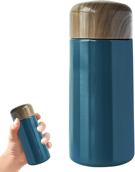 150ML Small Thermal Flask for Milk Coffee Tea,Mini Flask for Hot Cold Drinks,Small Water Bottle of 304 Stainless Steel,Portable Vacuum Flask for Work (Blue)