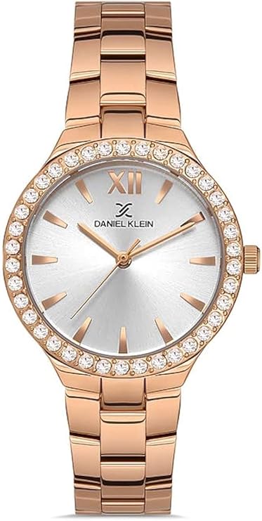 Daniel Klein Watch for Women Quartz Movement Analog Display Rose Gold Metal Strap-DK.1.13205-2