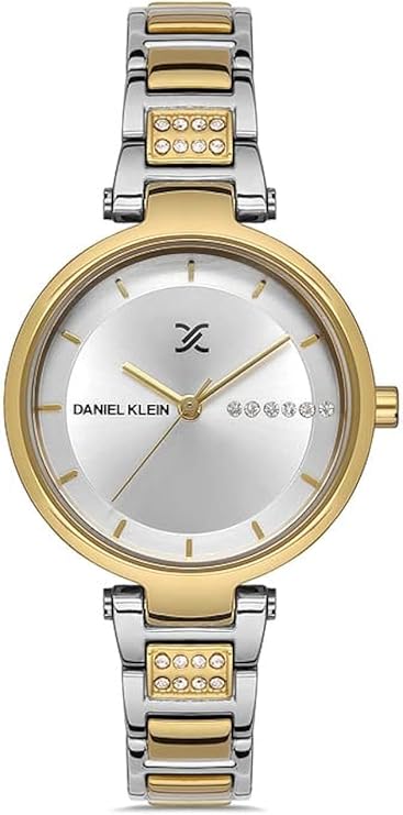 Daniel Klein Analog Silver Dial Women's Watch-DK.1.13206-6 Gold strap