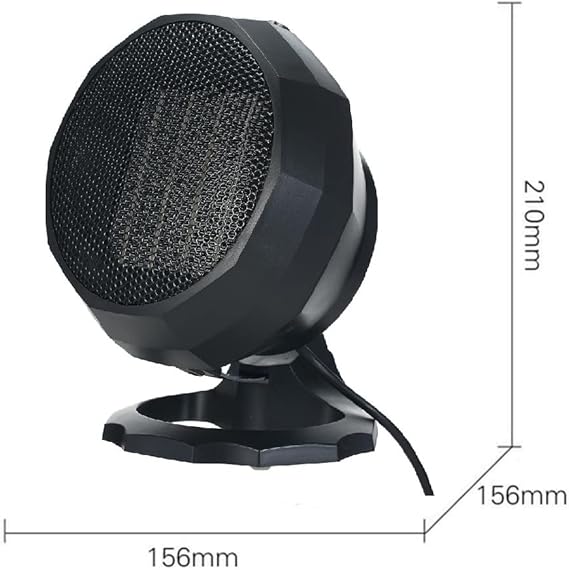 Electric Fan Heater - 1800W - Black - Fast and Safe Heating