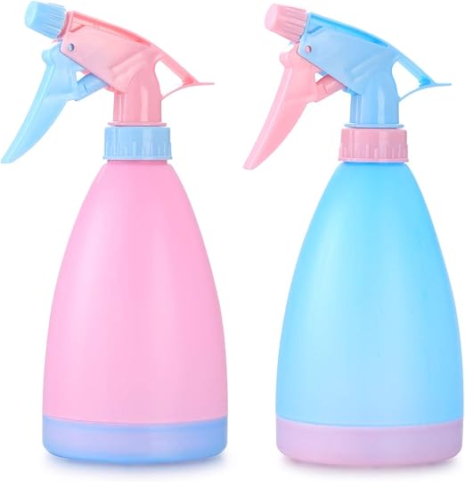 2PCS Large Spray Bottle, Plastic Plant Water Spray Bottle, 500ml Empty Spray Bottle for Cleaning Watering Gardening Plants (Pink, Blue)