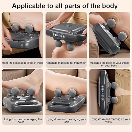 4-Head Massager Gun with Armband Holder, Stamina Fitness Exerciser Accessory, Black