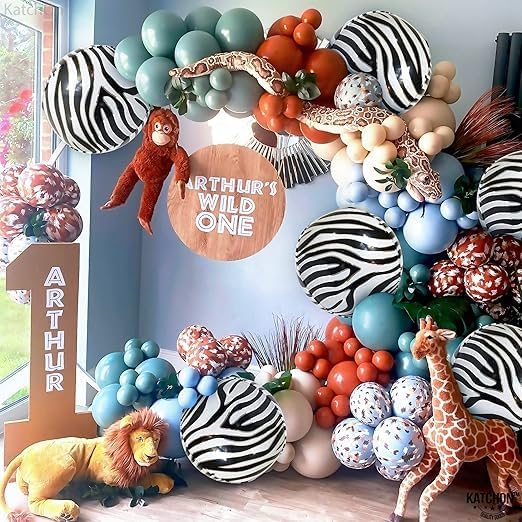Large 22 Inch Zebra Balloons - Pack of 6 | Zebra Balloons for Black and White Party Decorations | Animal Balloons for Zebra Birthday Party Decorations | B