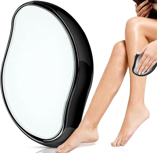 Crystal Hair Eraser for Women and Men, Magic Hair Eraser Crystal Hair Remover, Painless Exfoliation Hair Removal Tool for Arms Legs Back - Fast & Easy, Reusable & Washable, Portable Epilator,Black