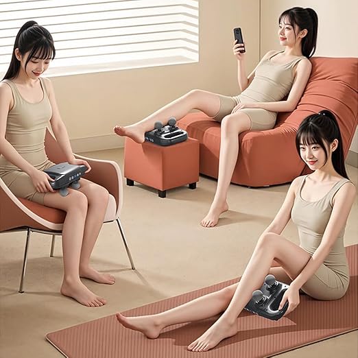 4-Head Massager Gun with Armband Holder, Stamina Fitness Exerciser Accessory, Black