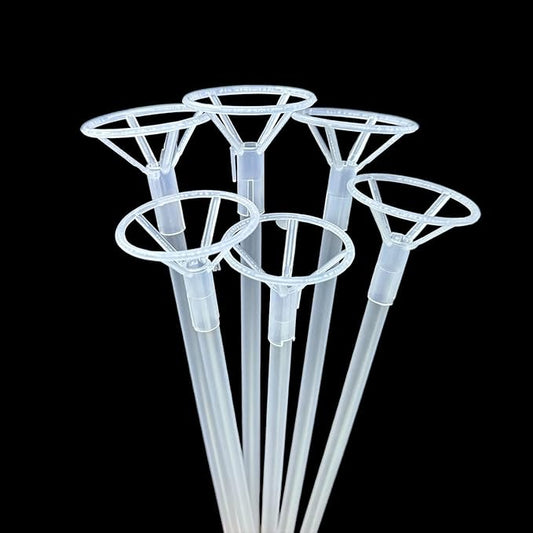 Balloon Sticks with Cups, 30 Packs, 40.64 cm Long, Clear Plastic Bobo Balloon Holders for Wedding, Birthday, Party, Anniversary, Baby Shower