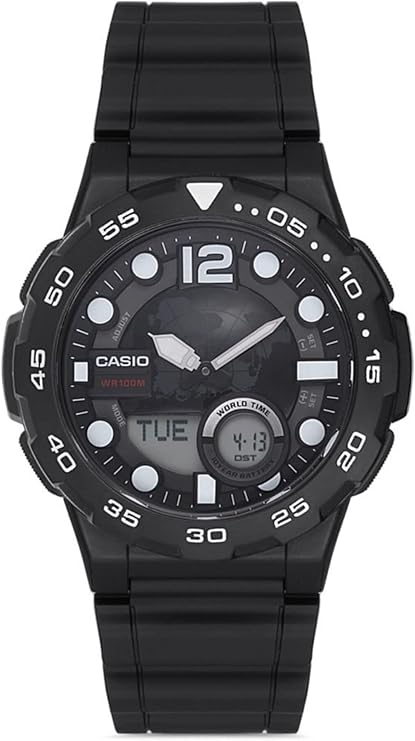 Casio World Time Casual Mens Watch Aeq 100W 1Avdf Analog