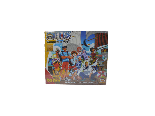 Wooden puzzle with cartoon drawings