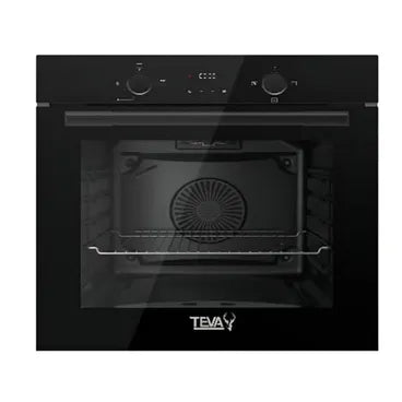 TEVA Built-In Oven,Gas 60 CM, Glass Black Digital Oven, 82 Litres, Turkey