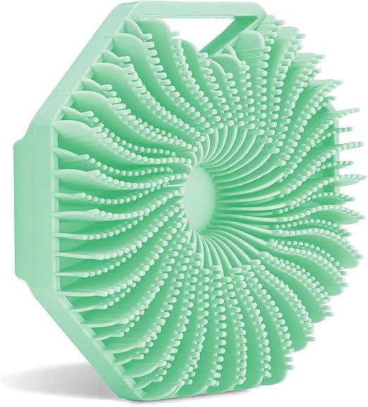 ALMEKAQUZ Antimicrobial Silicone Body Scrubber, Exfoliating Body Scrubber for Sensitive Skin, Eco Friendly Shower Scrubber for Body, Silicone Body Brush for Showering. (Green)