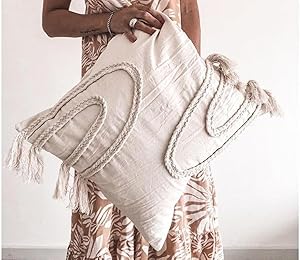 ‎ HAYAH LABORATORIES MacrameStore/boho decor - Macrame cushion cover - Cotton macrame pillowcase ‎