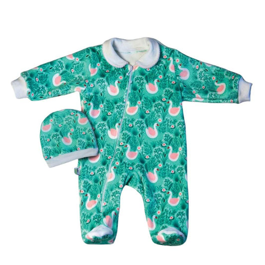 Swan Lake Baby Jumpsuit green
