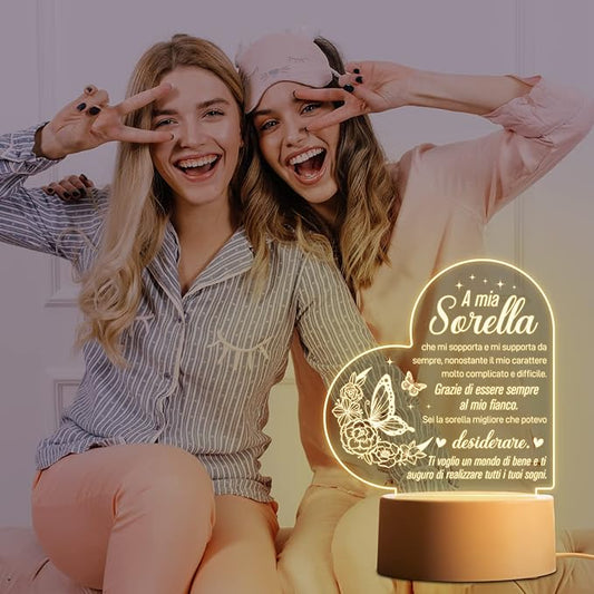 Buioata Sister Gift, Sister Birthday Gift - Night Light, Gift Ideas for Sister, Sister Birthday Gift, Sister Gift, Mother's Day Christmas Anniversary Graduation Gifts, Sister Gifts