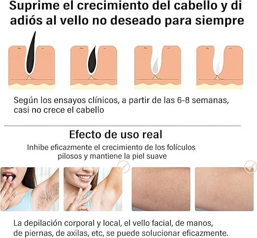 Pulsed Light Epilator, 999,999 Flashes Professional IPL Epilator, Painless Hair Removal, with Glasses and Shaver, for Face, Bikini Line, Legs, Armpits