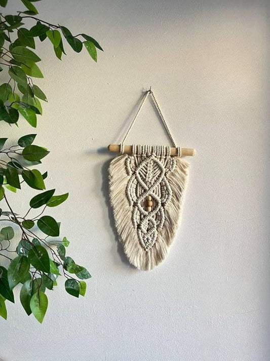 Macrame Wall Hanging - Handmade Bohemian Wall Decor - 100% Natural Cotton - 30cm x 40cm